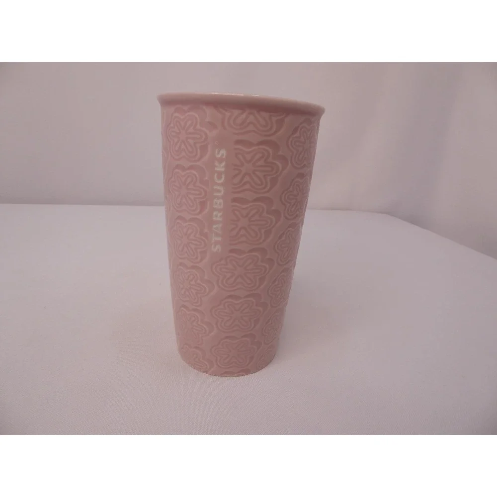 STARBUCKS Limited Edition Pink Sakura Cherry Blossom Embossed Ceramic Tumbler